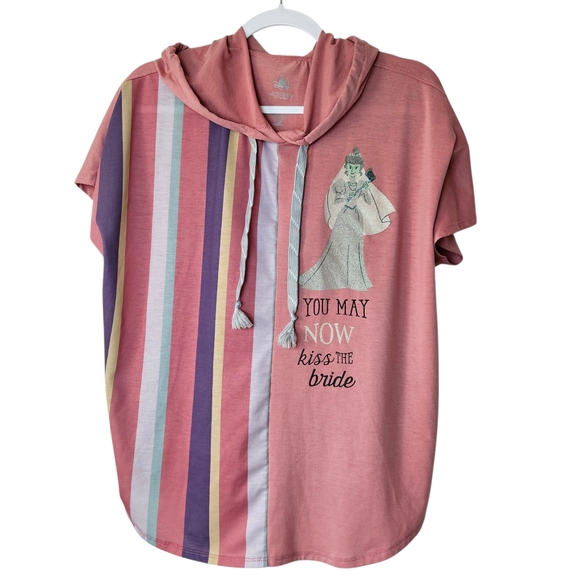 Disney Haunted Mansion You May Now Kiss The Bride Short Sleeve Hoodie Size L - Picture 1 of 8